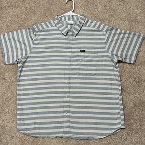 COLUMBIA button down Blue & white shirt 2XL